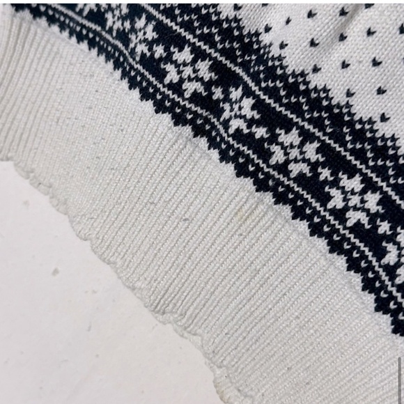 Maxmid Cream Navy Jacquard Moose Print Fair Isle Button Up Knit Cardigan S - Picture 9 of 11